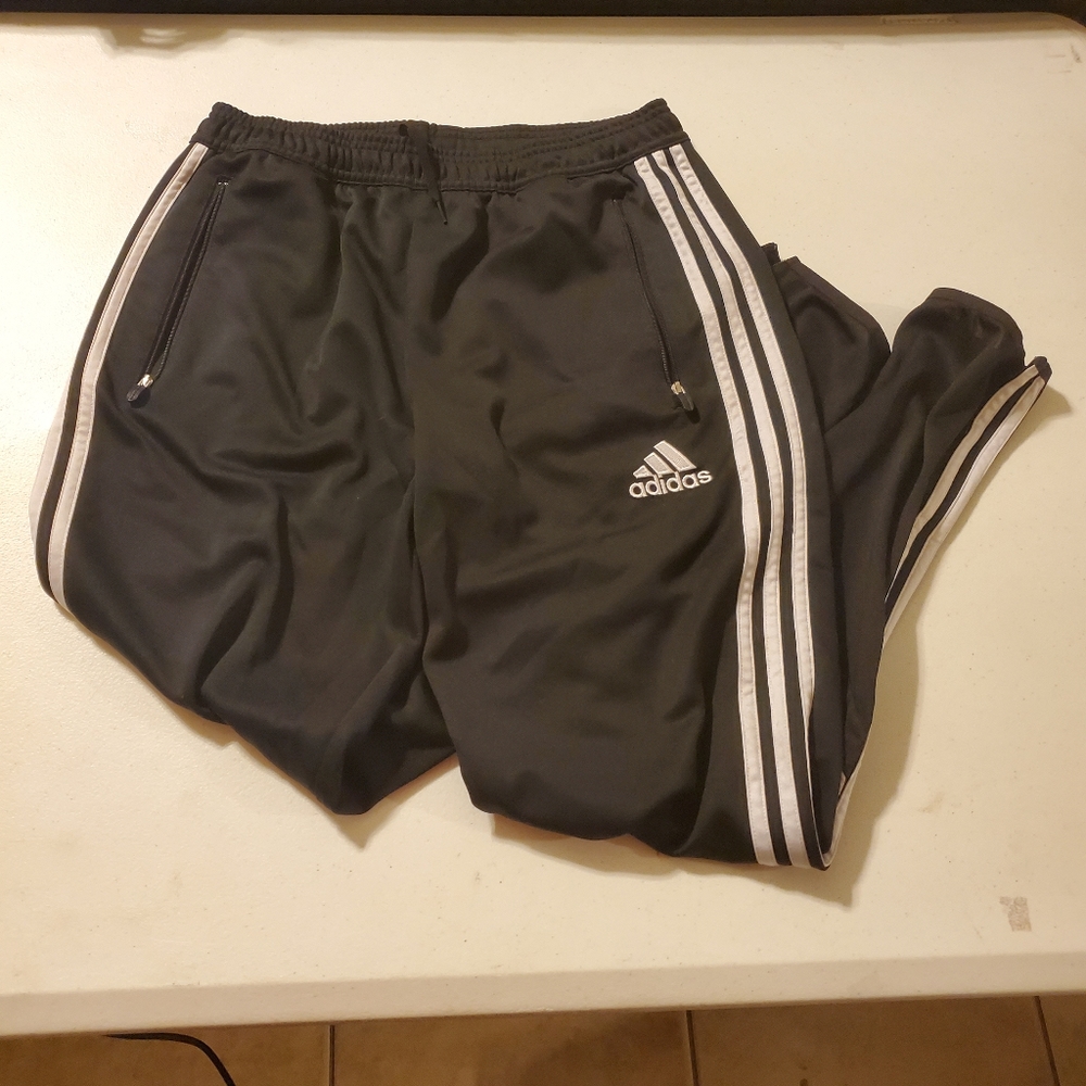Adidas White Stripe Soccer Pants